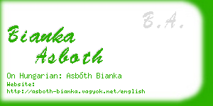 bianka asboth business card